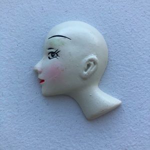 Hand painted ceramic head